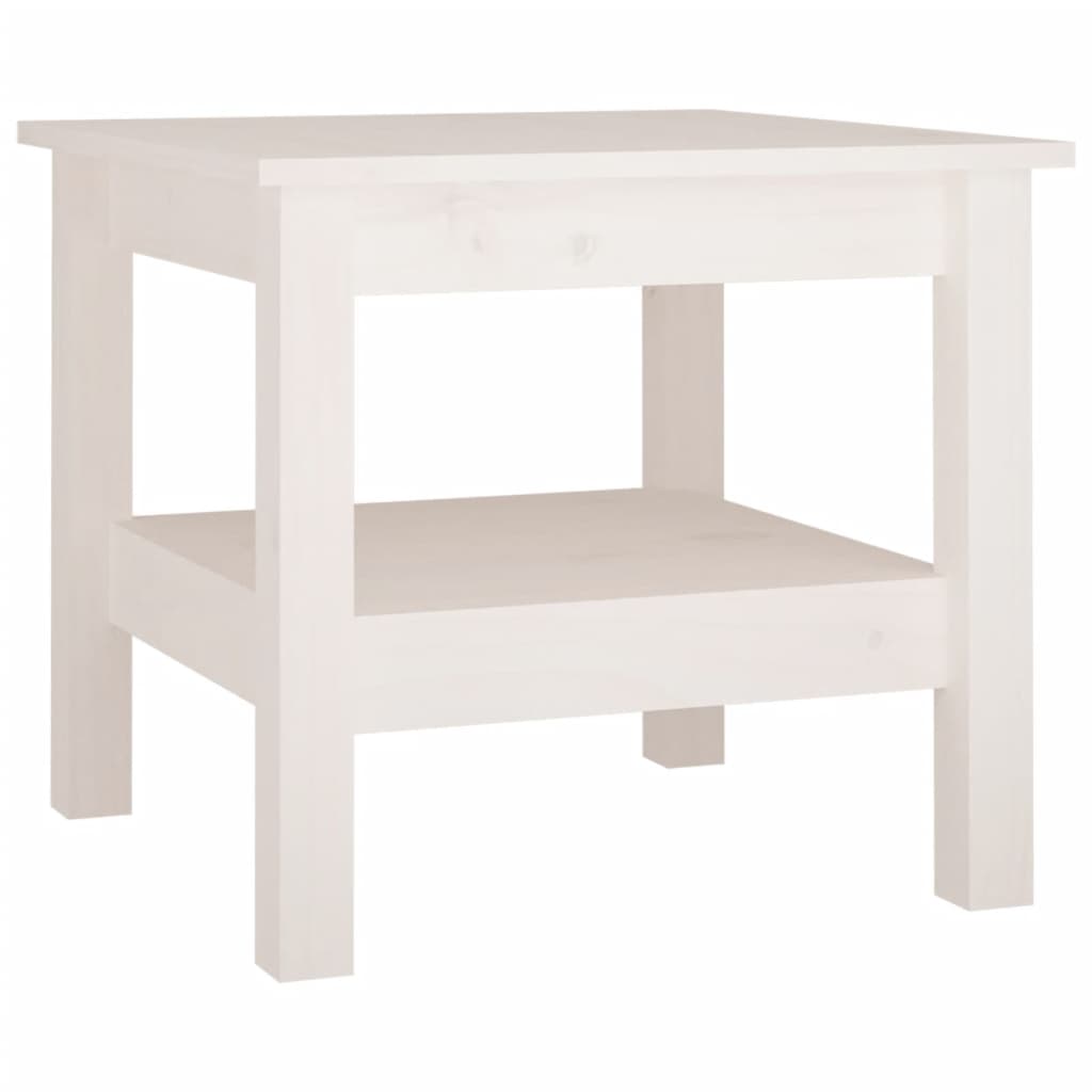 Couchtisch Weiß 45 x 45 x 40 cm Massivholz Kiefer