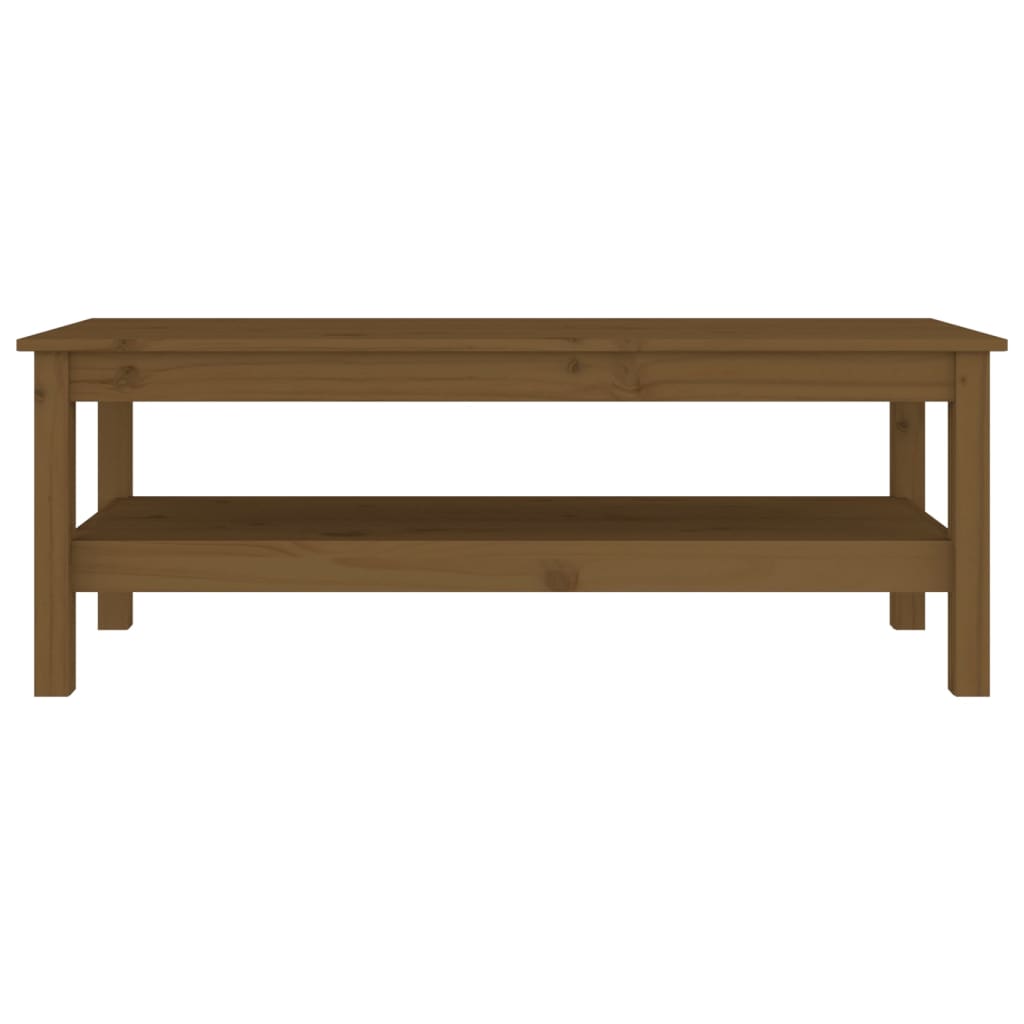 Table basse marron miel 110x50x40 cm en bois de pin massif