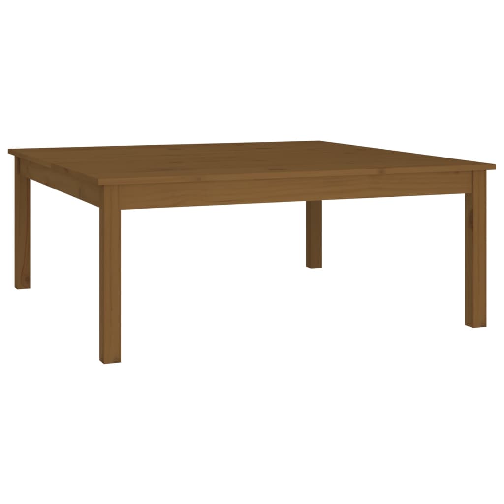 Table basse marron miel 100x100x40 cm en bois de pin massif