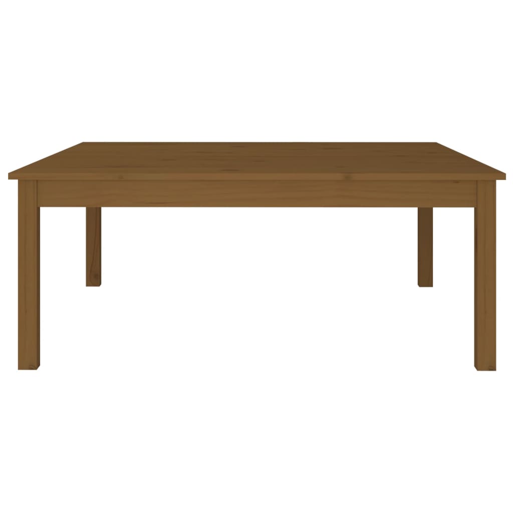 Table basse marron miel 100x100x40 cm en bois de pin massif
