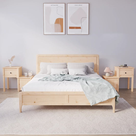 Bedside tables 2 pcs. 79.5x38x65.5 cm solid pine wood