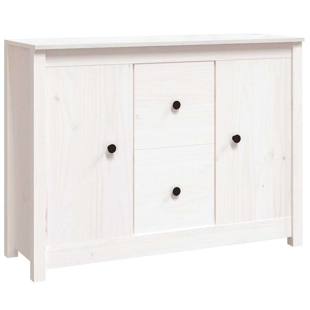 Sideboard Weiß 100x35x74 cm Massivholz Kiefer