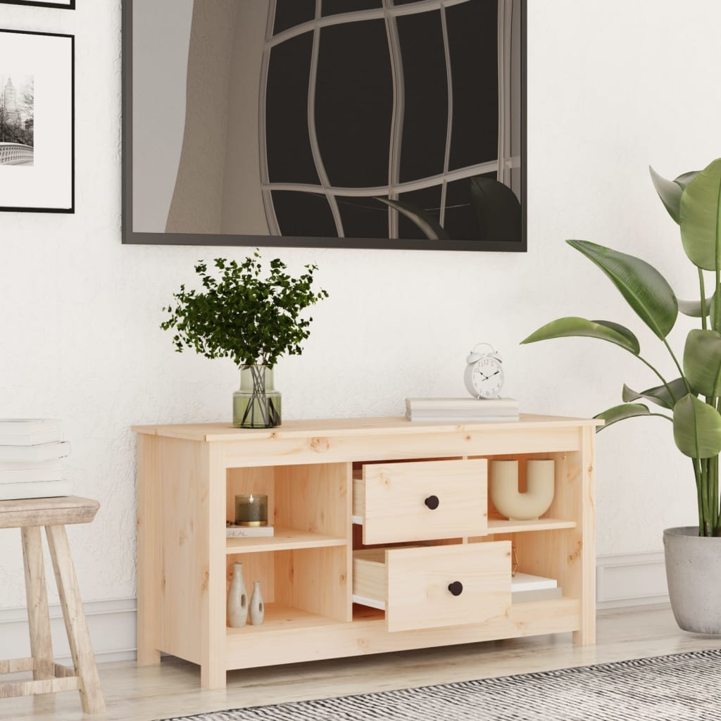 Meuble TV 103x36,5x52 cm en bois de pin massif