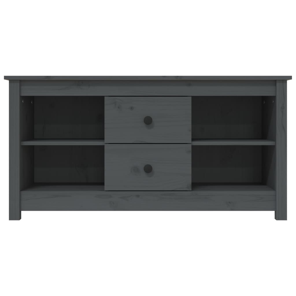 TV-Schrank Grau 103x36,5x52 cm Massivholz Kiefer