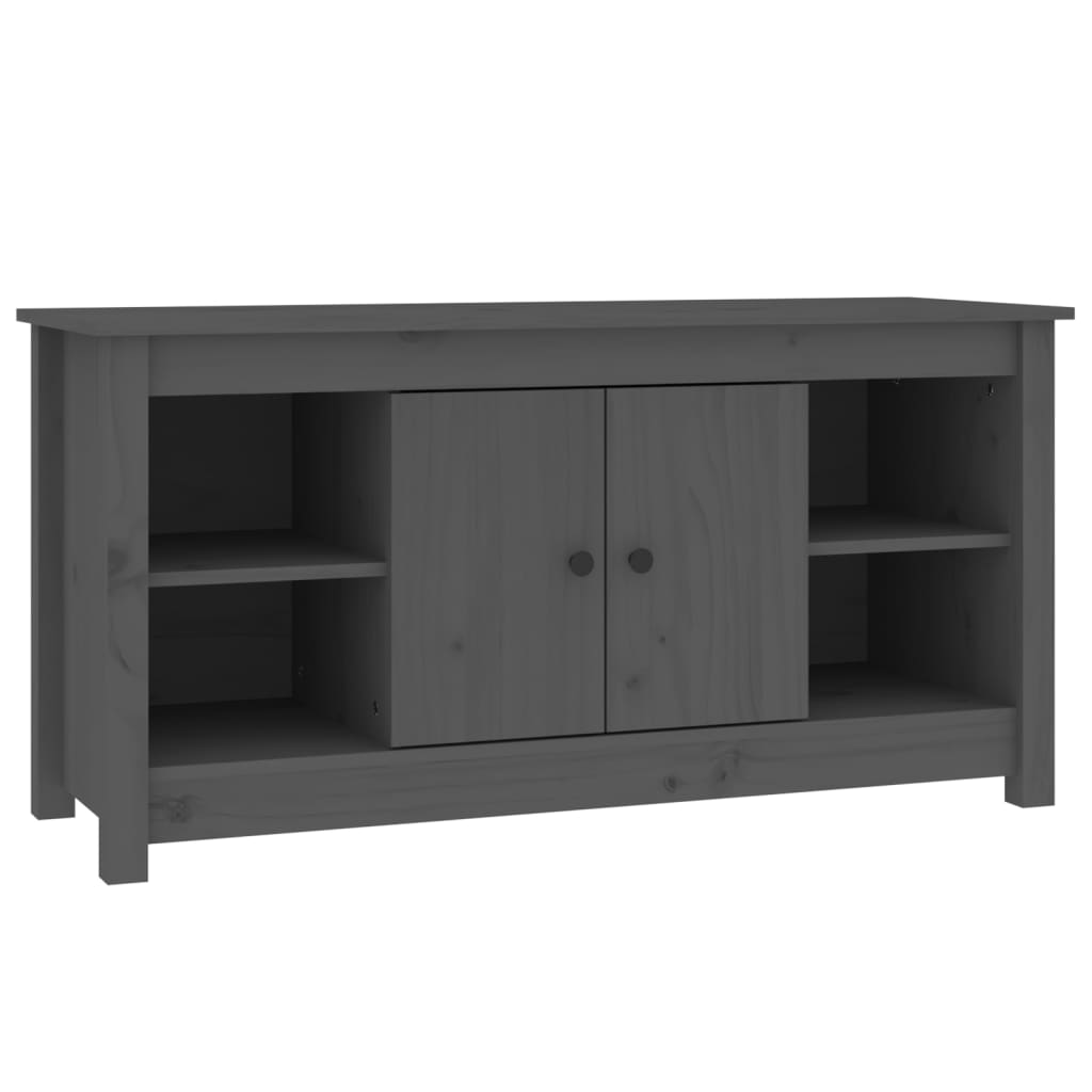 TV-Schrank Grau 103x36,5x52 cm Massivholz Kiefer