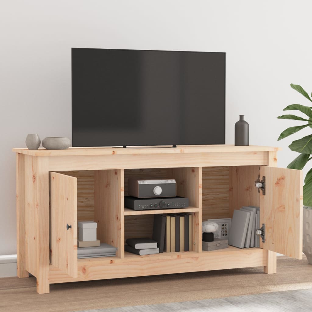 Meuble TV 103x36,5x52 cm en bois de pin massif