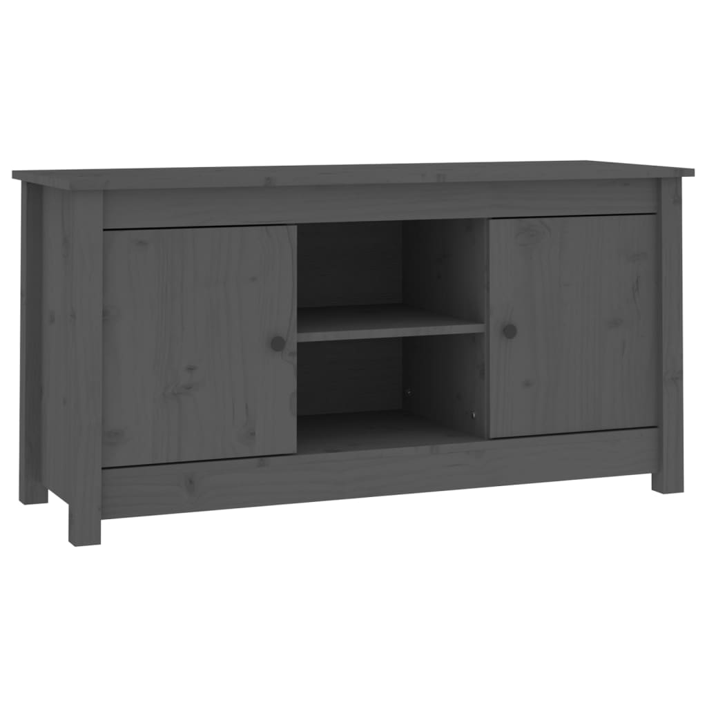 TV-Schrank Grau 103x36,5x52 cm Massivholz Kiefer