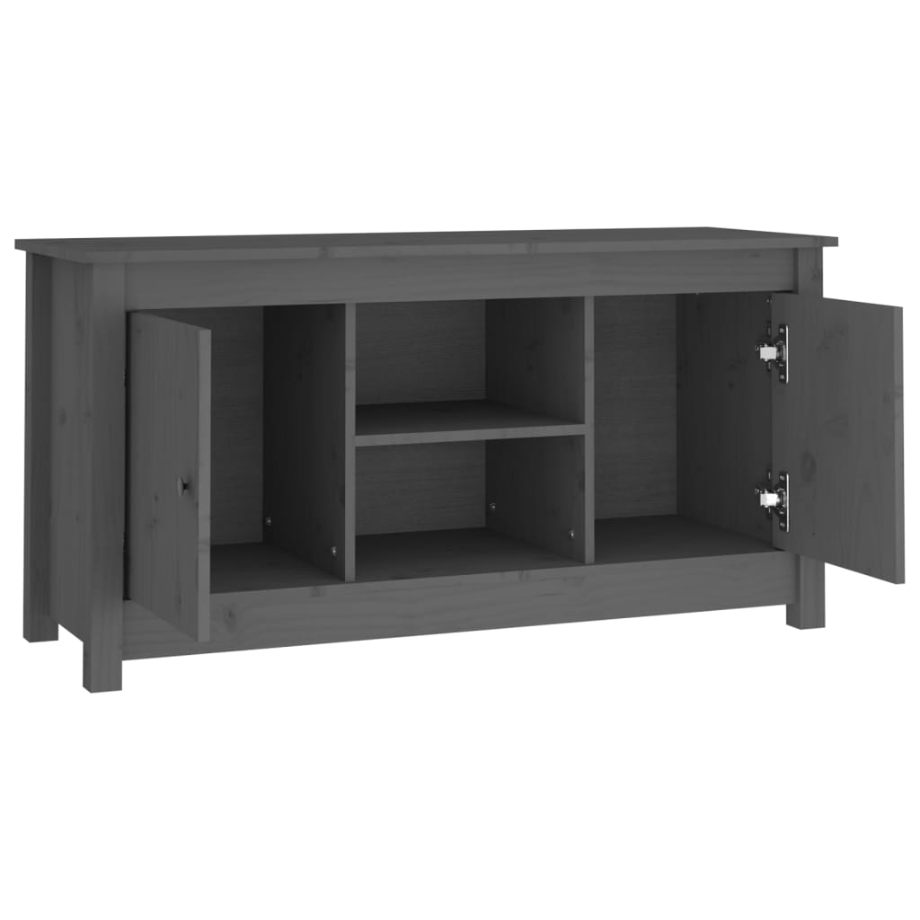 TV-Schrank Grau 103x36,5x52 cm Massivholz Kiefer