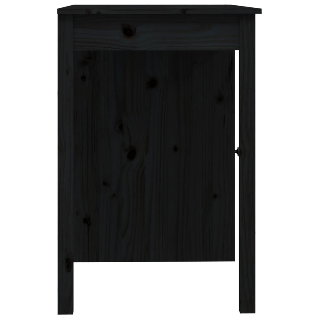 Bureau noir 100x50x75 cm en bois de pin massif