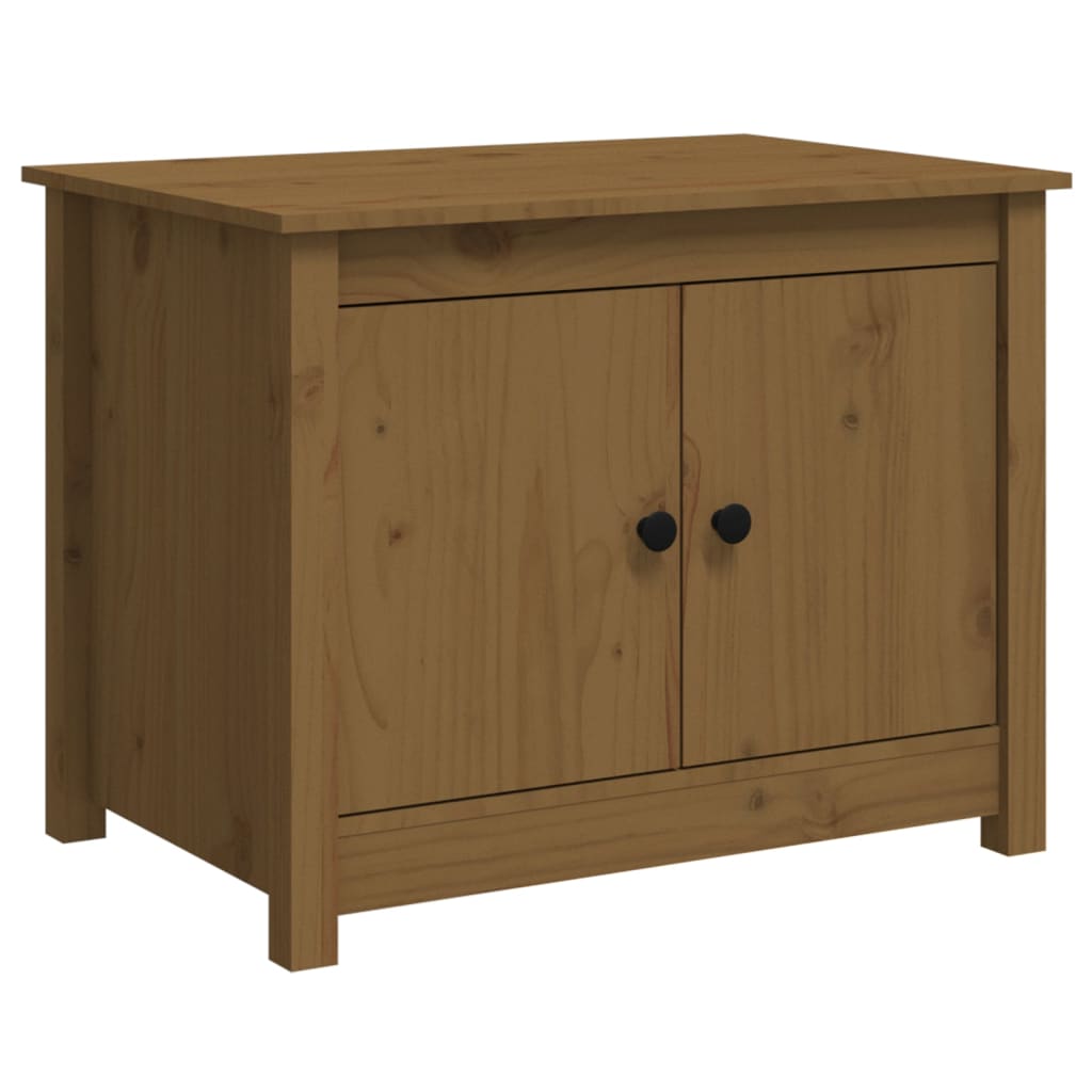 Table basse marron miel 71x49x55 cm en bois de pin massif