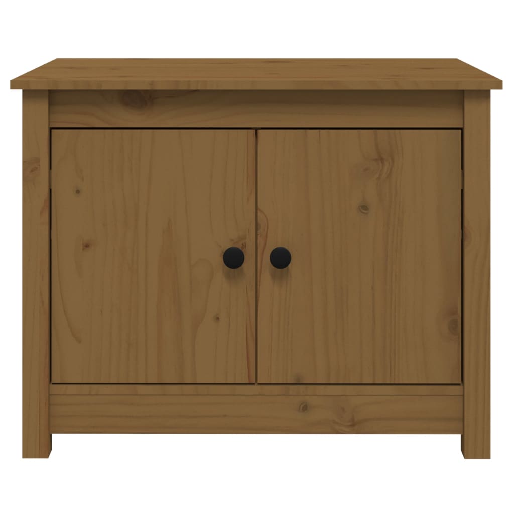 Table basse marron miel 71x49x55 cm en bois de pin massif