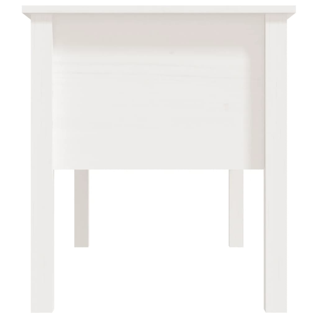 Table basse blanche 102x49x55 cm en bois de pin massif