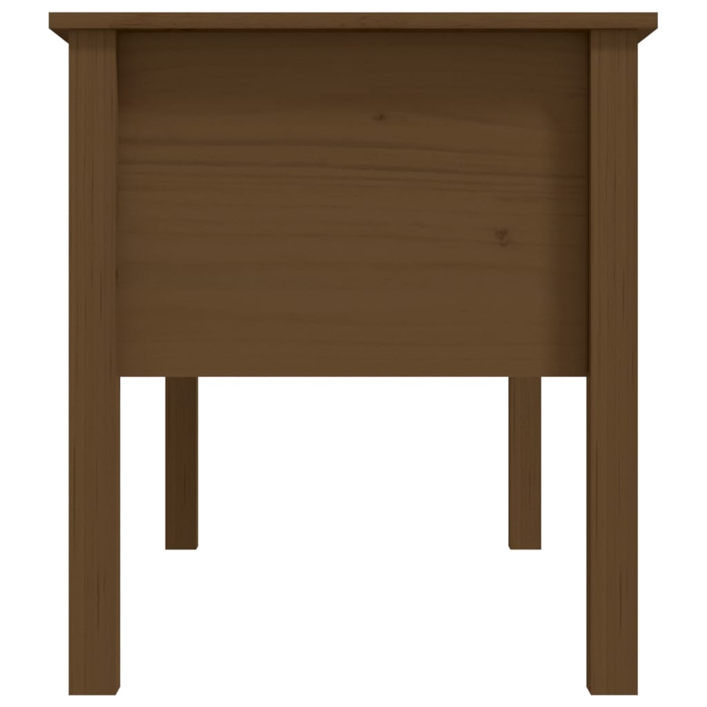 Table basse marron miel 102x49x55 cm en bois de pin massif
