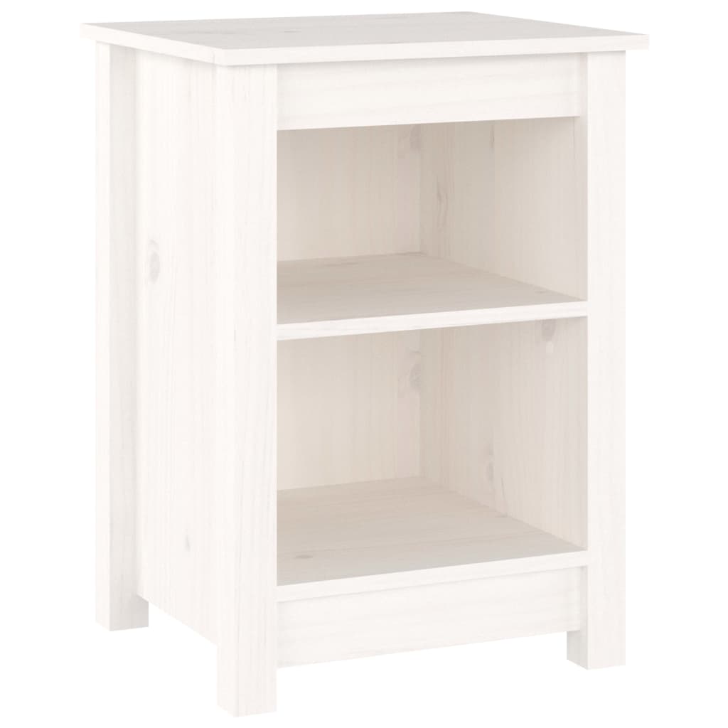 Bedside tables 2 pcs. White 40x35x55 cm solid pine wood