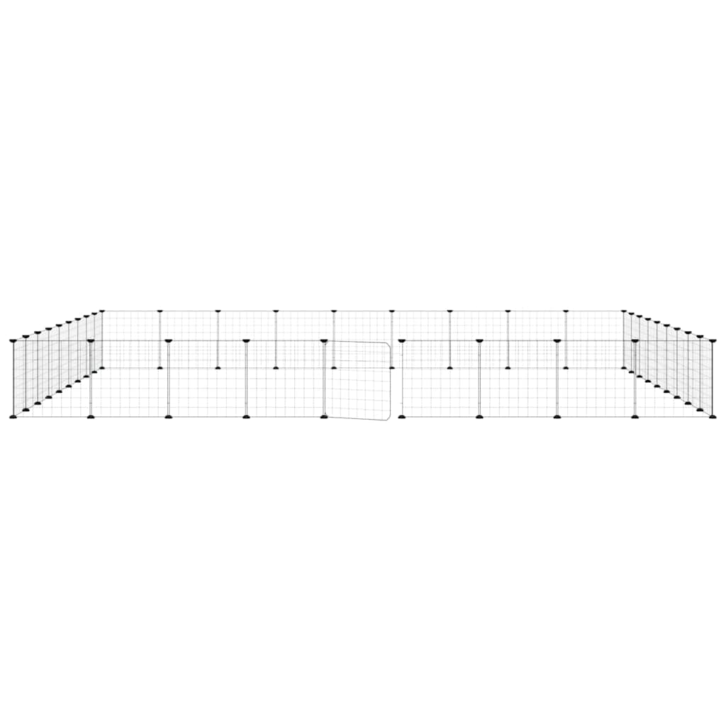 36-tlg. Haustierkäfig mit Tür Schwarz 315x315x35 cm Stahl