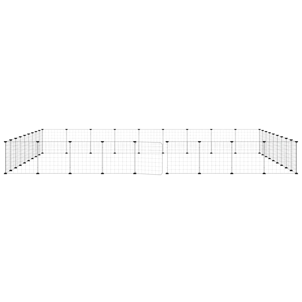36-tlg. Haustierkäfig mit Tür Schwarz 315x315x35 cm Stahl