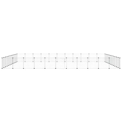 44-tlg. Haustierkäfig mit Tür Schwarz 385x385x35 cm Stahl