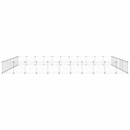 44-tlg. Haustierkäfig mit Tür Schwarz 385x385x35 cm Stahl