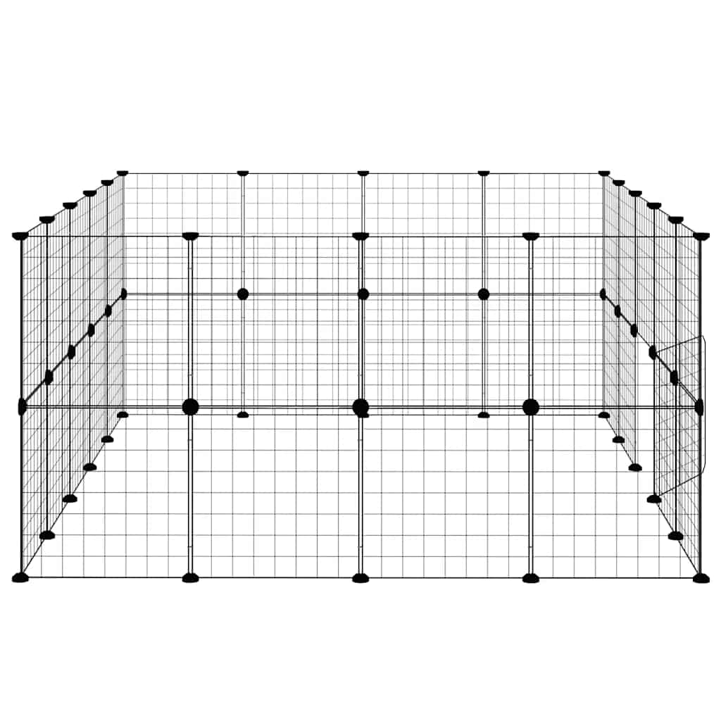 36-tlg. Haustierkäfig mit Tür Schwarz 35x35 cm Stahl