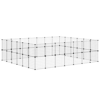 52-tlg. Haustierkäfig mit Tür Schwarz 245x210x70 cm Stahl