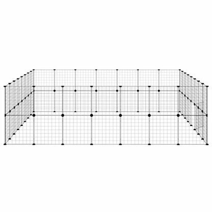 60-tlg. Haustierkäfig mit Tür Schwarz 280x245x70 cm Stahl