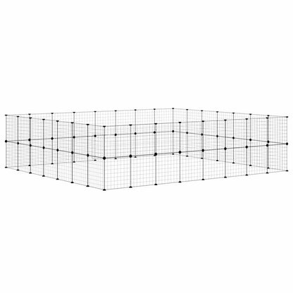 60-tlg. Haustierkäfig mit Tür Schwarz 280x245x70 cm Stahl