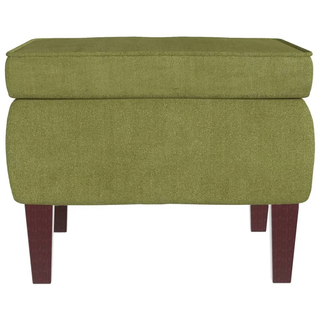 Chaise à bascule et tabouret avec pieds en bois velours vert clair
