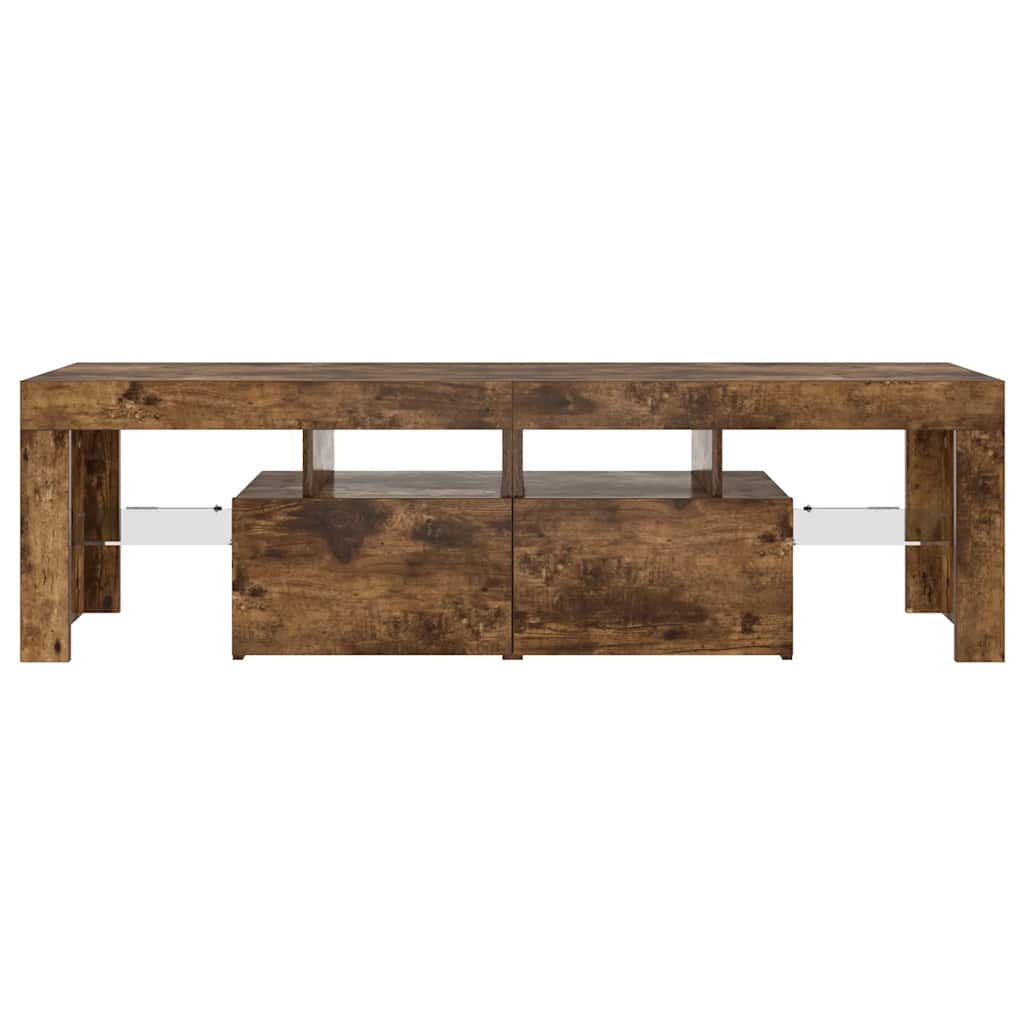 TV-Schrank mit LED-Leuchten Räuchereiche 140x36,5x40 cm