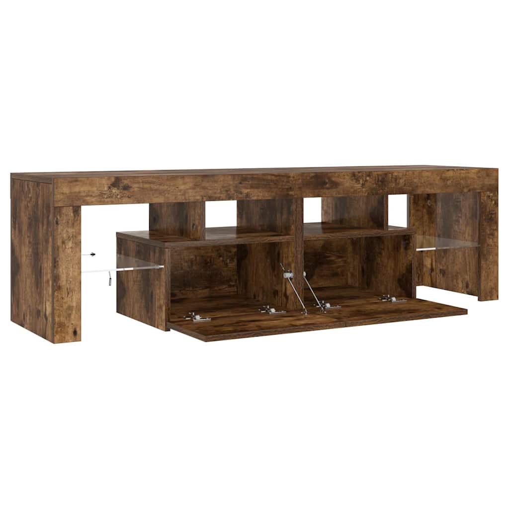 TV-Schrank mit LED-Leuchten Räuchereiche 140x36,5x40 cm