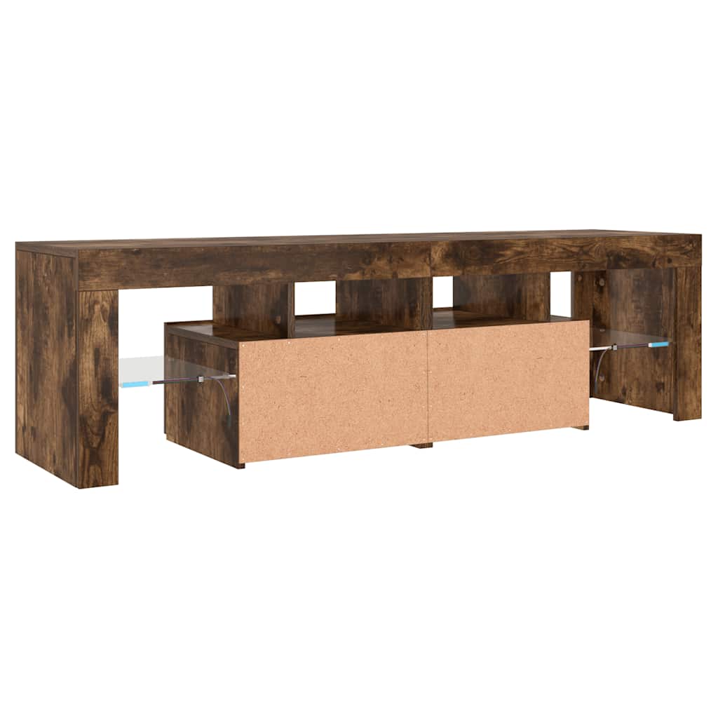 TV-Schrank mit LED-Leuchten Räuchereiche 140x36,5x40 cm