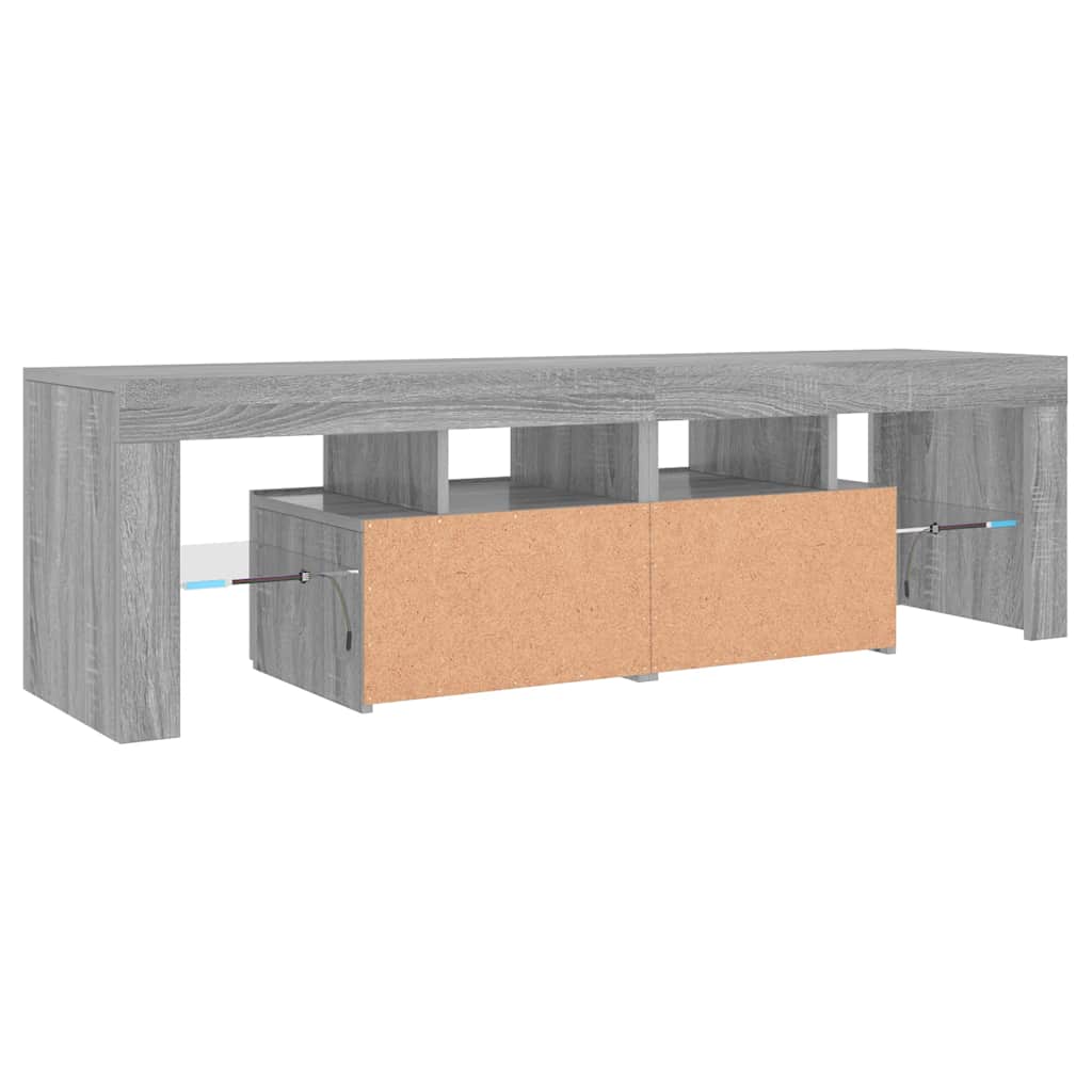 TV-Schrank mit LED-Leuchten Grau Sonoma 140x36,5x40 cm