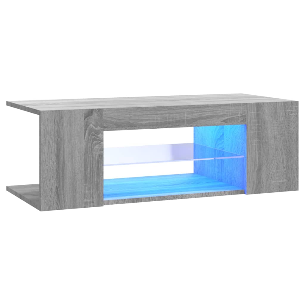 TV Cabinet with LED Lights Gray Sonoma 90x39x30 cm