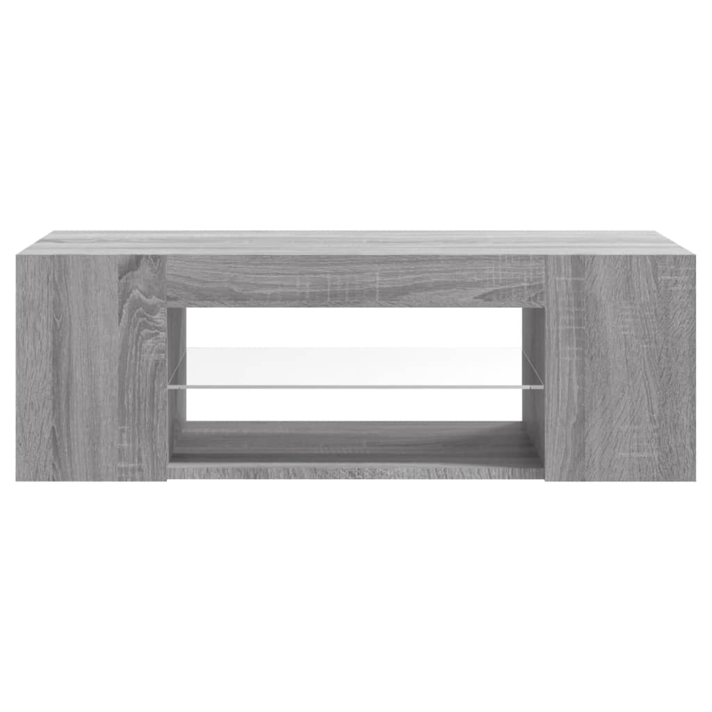 TV Cabinet with LED Lights Gray Sonoma 90x39x30 cm