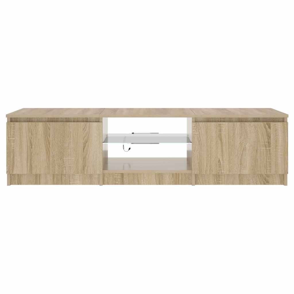 TV-Schrank mit LED-Leuchten Räuchereiche 140x40x36 cm