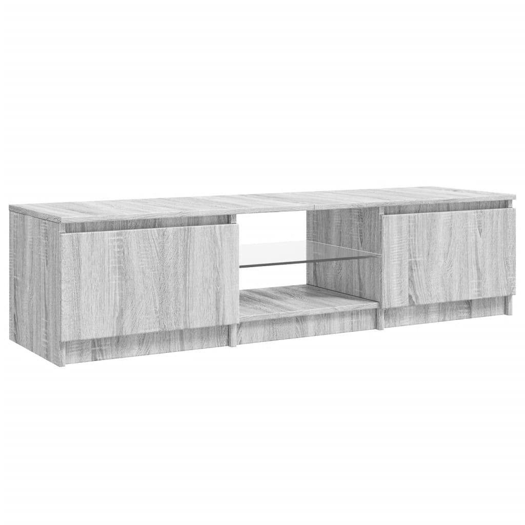 TV-Schrank mit LED-Leuchten Grau Sonoma 140x40x35,5 cm