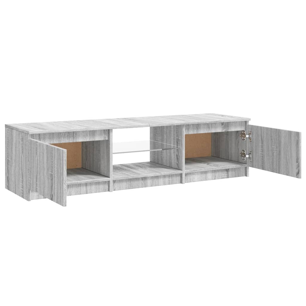 TV-Schrank mit LED-Leuchten Grau Sonoma 140x40x35,5 cm