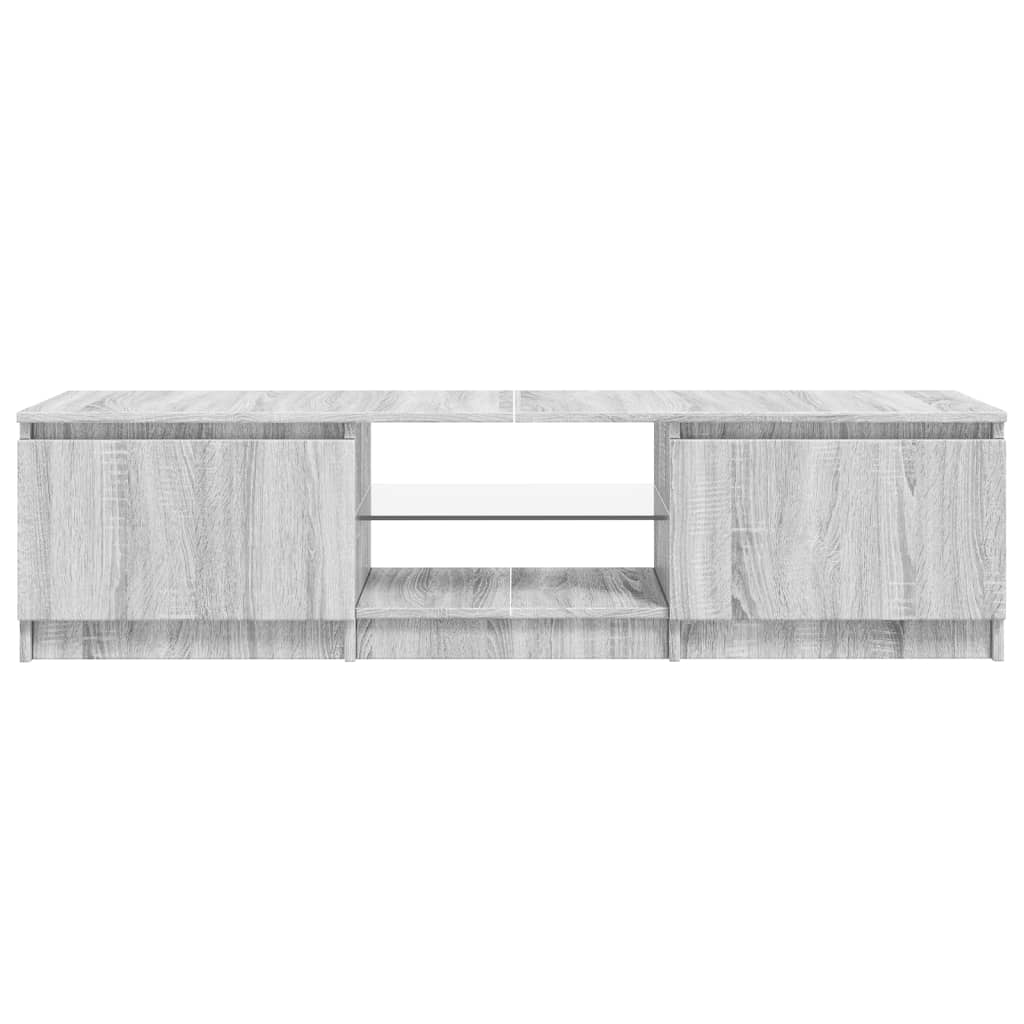TV-Schrank mit LED-Leuchten Grau Sonoma 140x40x35,5 cm