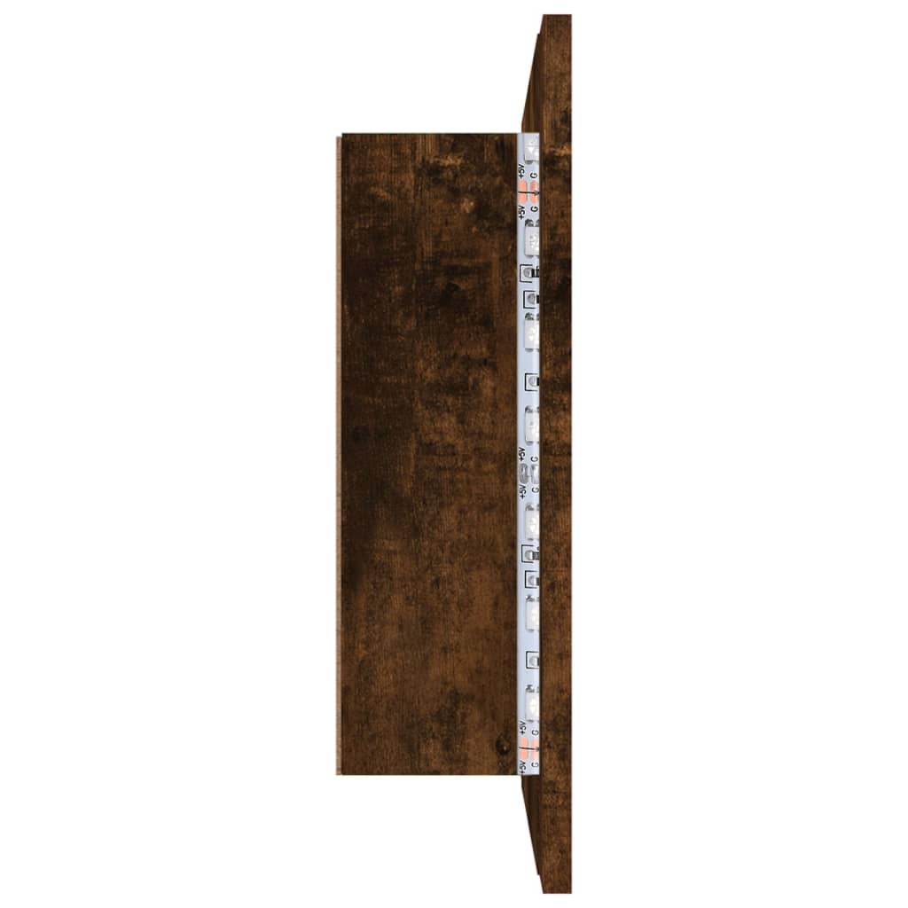 LED mirror cabinet smoked oak 60x12x45 cm wood material