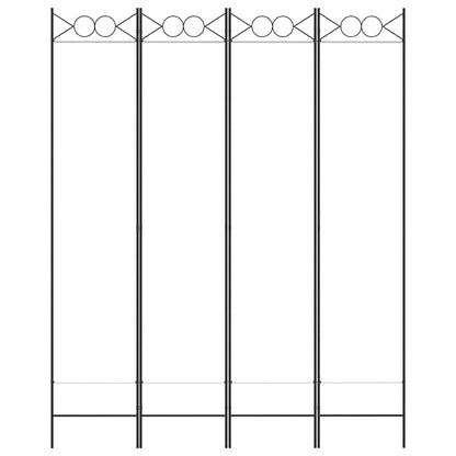 4-tlg. Paravent Weiß 160x200 cm Stoff