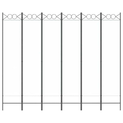 6-tlg. Paravent Weiß 240x200 cm Stoff