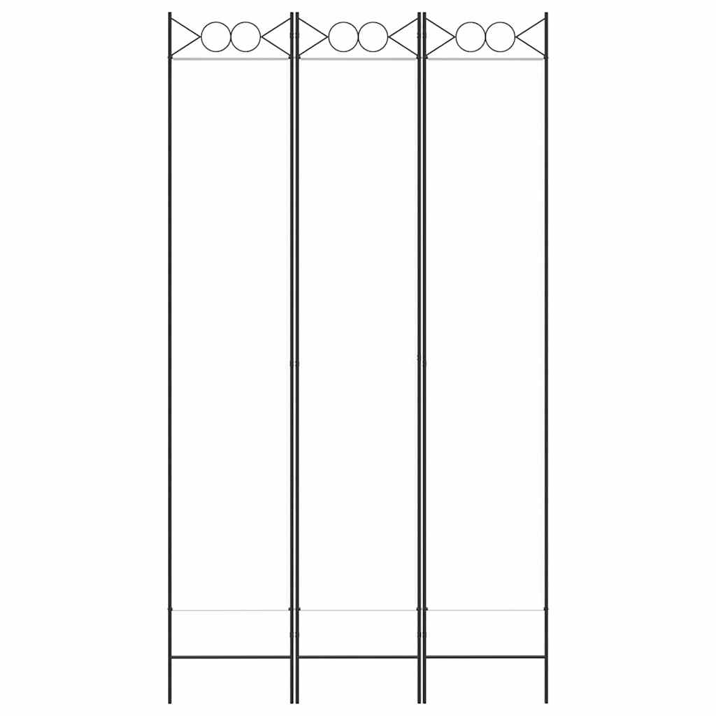 3-tlg. Paravent Weiß 120x220 cm Stoff