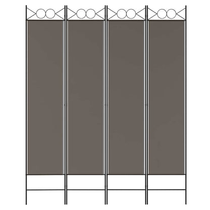 4-tlg. Paravent Anthrazit 160x220 cm Stoff
