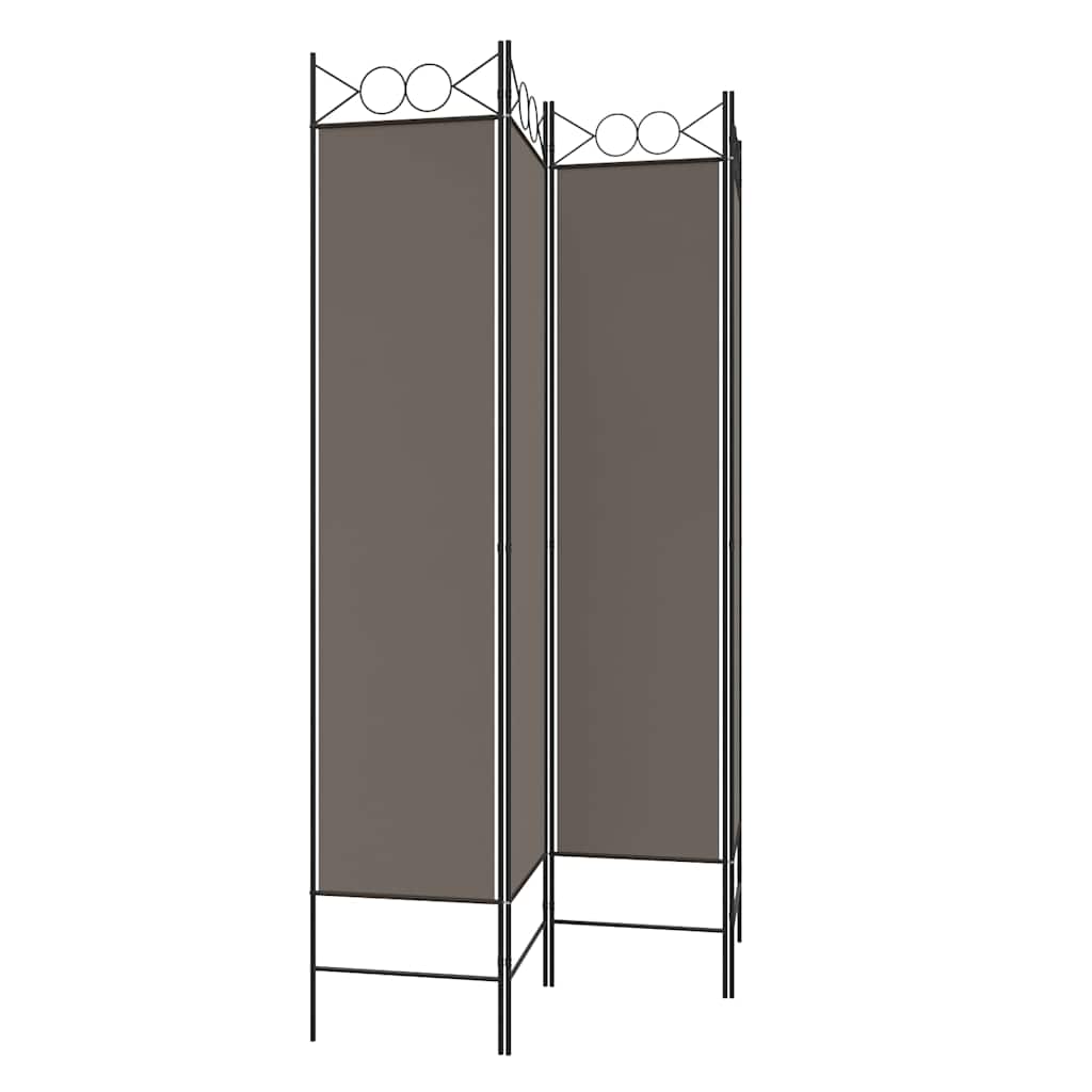 4-tlg. Paravent Anthrazit 160x220 cm Stoff