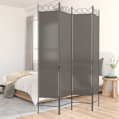 4-tlg. Paravent Anthrazit 160x220 cm Stoff