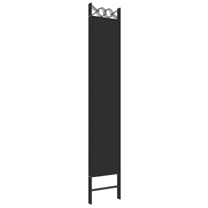 4-tlg. Paravent Schwarz 160x220 cm Stoff