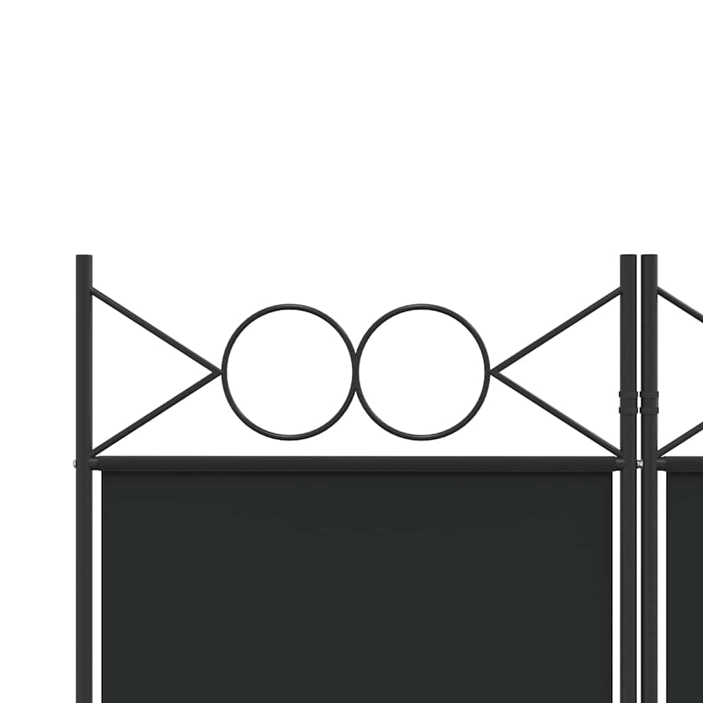 4-tlg. Paravent Schwarz 160x220 cm Stoff