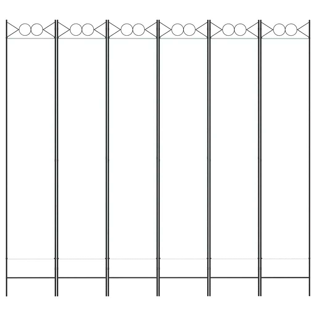 6-tlg. Paravent Weiß 240x220 cm Stoff