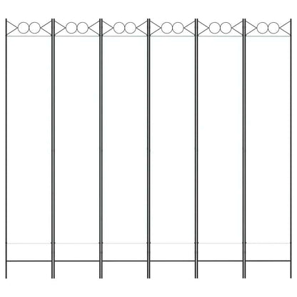 6-tlg. Paravent Weiß 240x220 cm Stoff