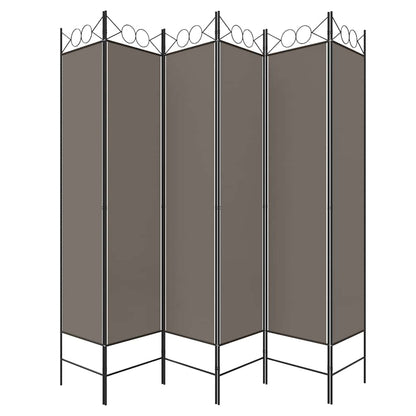 6-tlg. Paravent Anthrazit 240x220 cm Stoff
