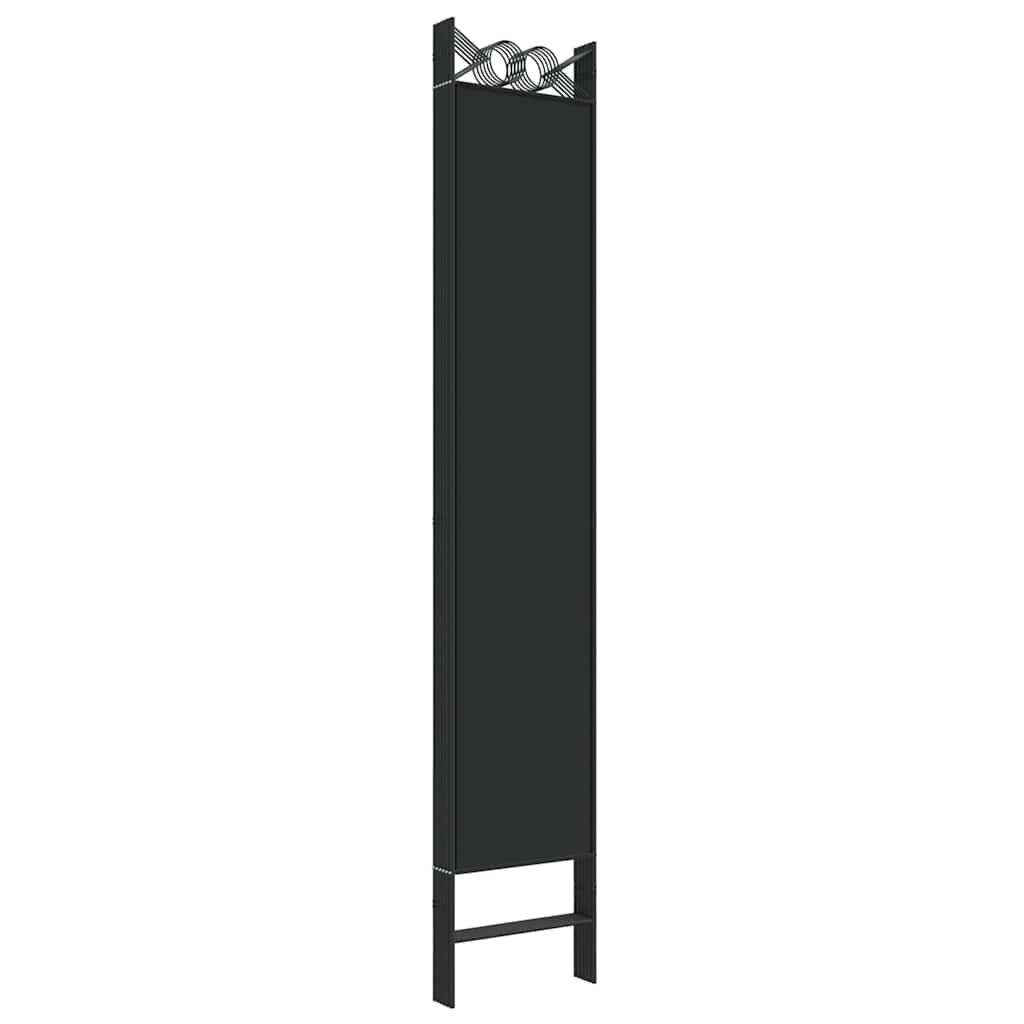 6-tlg. Paravent Schwarz 240x220 cm Stoff